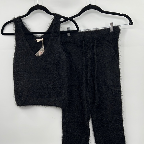 🆕Hem & Thread Teddy Tank/Jogger Set Black Super Soft Loungers S, M & L New - Picture 10 of 10